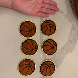 Set of Six Basketball Iron On Patches
